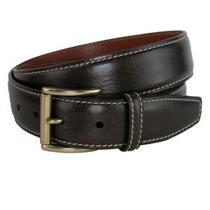 CrookhornDavis Men's Mignon Garrison Grain Calfskin Feather Edge Belt